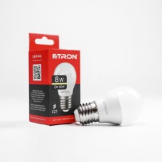 Лампа світлодіодна ETRON Power Light 1-ELP-041 G45 8W 3000K 220V E27
