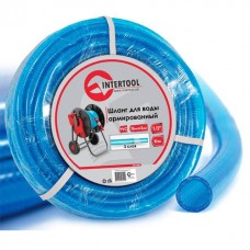 Шланг для воды, трехслойный, синий, в отрезках по 10м, 12ммx2ммx10м, армированный PVC INTERTOOL GE-4051