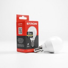 Лампа світлодіодна ETRON Power Light 1-ELP-043 G45 8W 3000K 220V E14