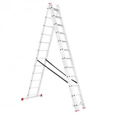 Лестница из алюминия, 3-х секционная универсальная раскладная, 3x12 сход., 7,89м INTERTOOL LT-0312