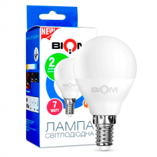 Светодиодная лампа BIOM BT-565 G45 7W E14 3000K (Слой)